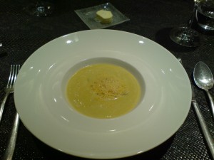 Mussel Soup with Saffron Jelly