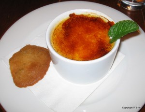 Creme Brulee and Pistachio Wafer