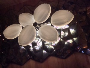 Paua shell light installation